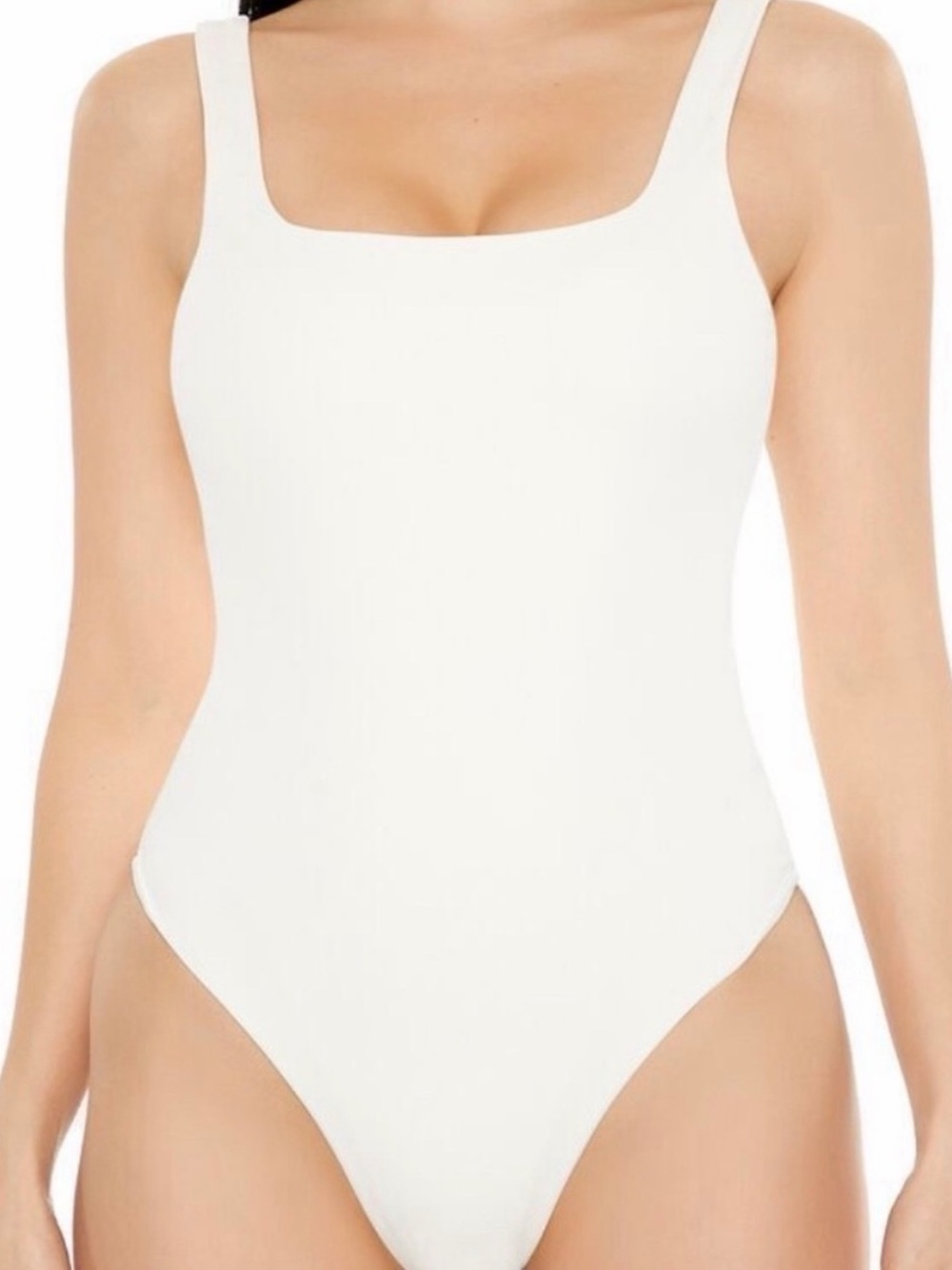 Forever 21 white seamless square neck bodysuit